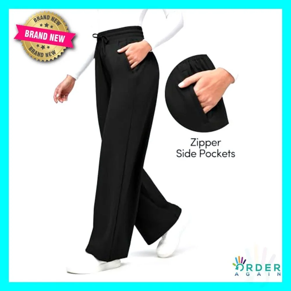 Quick-Dry Wide Leg Hiking Pants UPF 50+ Sun Protection Adjustable Waist